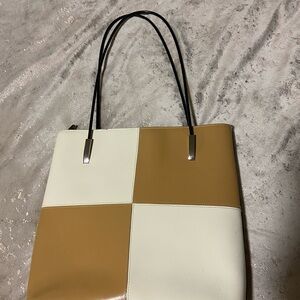 American Vintage Tan and Cream Tote Bag